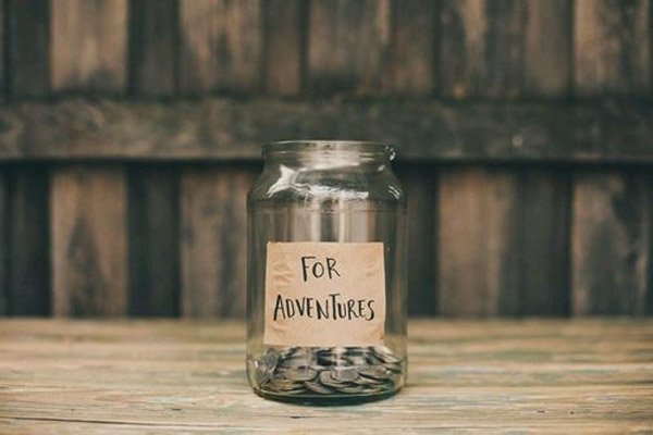 money for travel in a jar