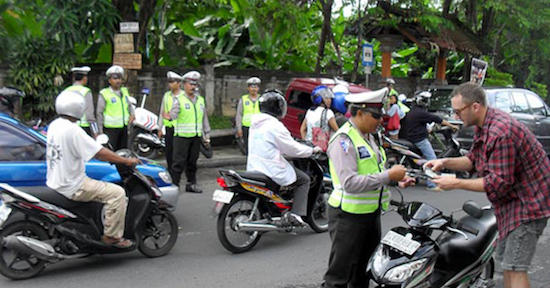 tourist and polices in bali